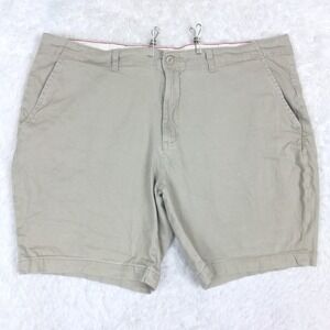 George Mens Chino Shorts Beige Casual Twill Flat Front 42